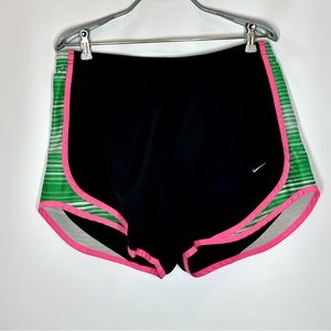 Nike | Women’s L Large Dri Fit Shorts Black Pink Green